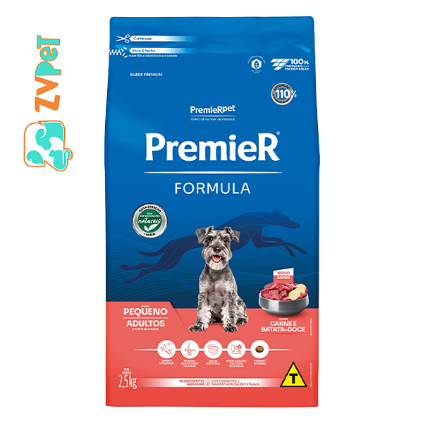 RaÇÃo Premier FÓrmula Sabor Carne Com Batata Doce Para CÃes Adultos De RaÇas Pequenas 2,5 Kg