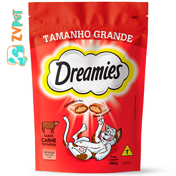 Petisco Dreamies Sabor Carne Tentadora Para Gatos Adultos 150g