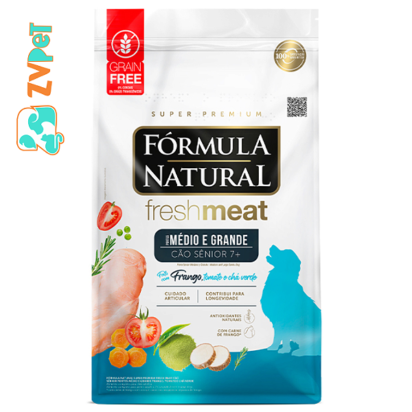 RaÇÃo FÓrmula Natural Fresh Meat Para CÃes SÊnior De MÉdio Porte Sabor Frango 2,5kg