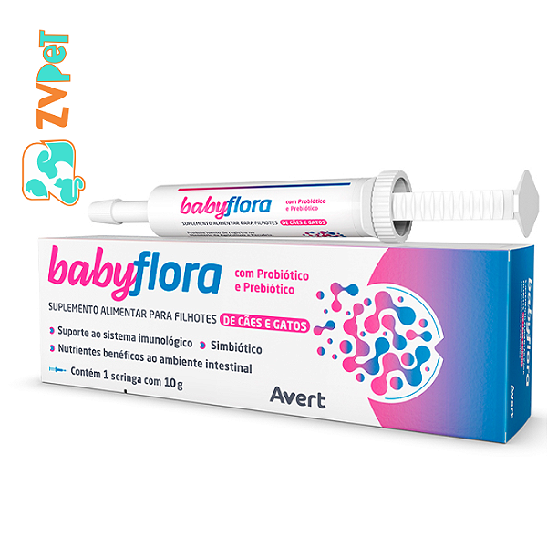 Suplemento Alimentar Avert Babyflora Caes E Gatos 10g