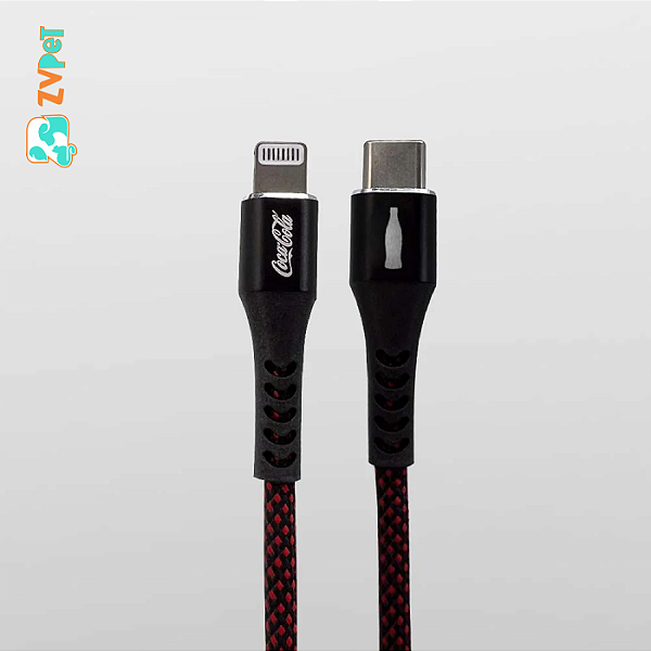 Cabo Mfi Lightning Para Usb-c Preto E Vermelho | Elite Cable Coca-cola 1.2m Iwill