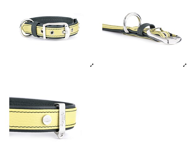 Coleira Amarela Com Acabamento Bronze Branco 40 My Family