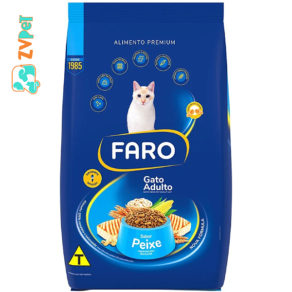RaÇÃo Faro Para Gatos Adultos Sabor Peixe 20kg