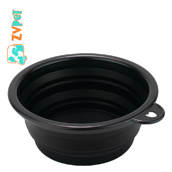Tigela Retratil Para Água E Comidas Para Paes E Gatos - 450ml - Preta Maccabi