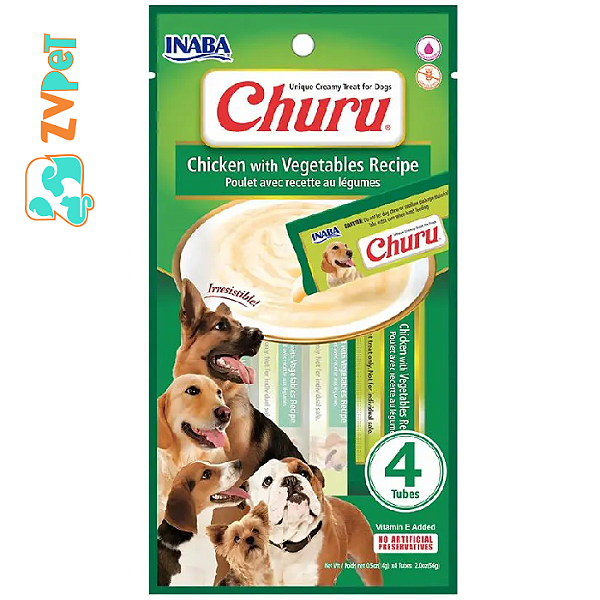 Pure Churu Dog Sabor Frango E Vegetais Para Caes 56g