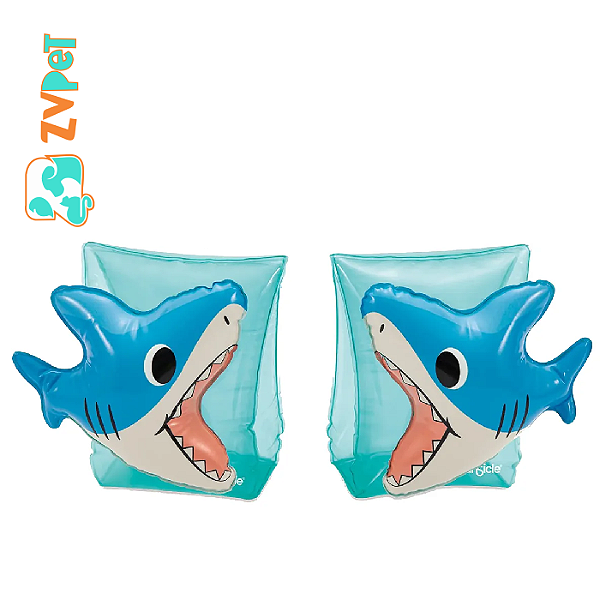 Boia De Braco Popup Tubarao Inflavel Funsicle 22 Cm X 15 Cm X 18 Cm