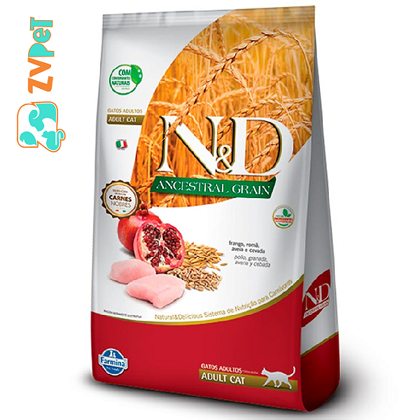 Racao Farmina Ned Ancestral Grain Para Gatos Adultos Sabor Frango E Roma 1,5kg