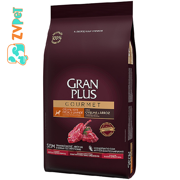 Racao Granplus Gourmet Para Caes Filhotes De Porte MÉdio E Grande Sabor Ovelha E Arroz 3kg
