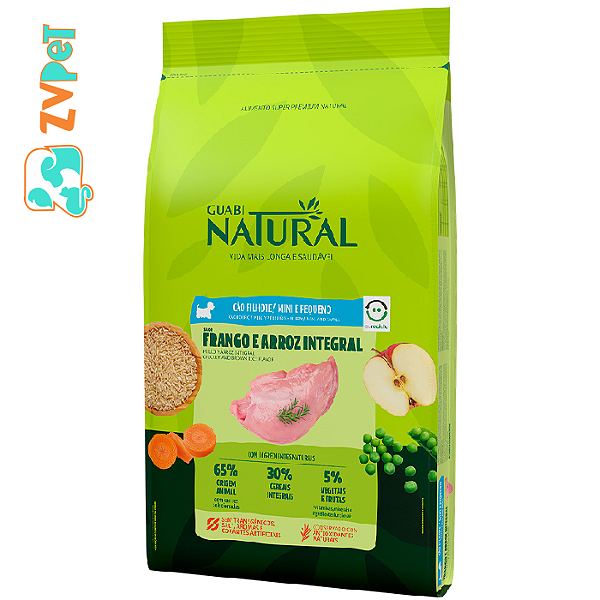 Racao Guabi Natural Para Caes Filhotes De Porte Mini E Pequeno Sabor Frango E Arroz Integral 2,5kggn Cao Flh Mp Fai Pc Fd4x2,5kg Br