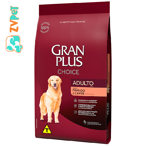 Racao Granplus Choice Frango E Carne Para Caes Adultos 16,5 Kg Br