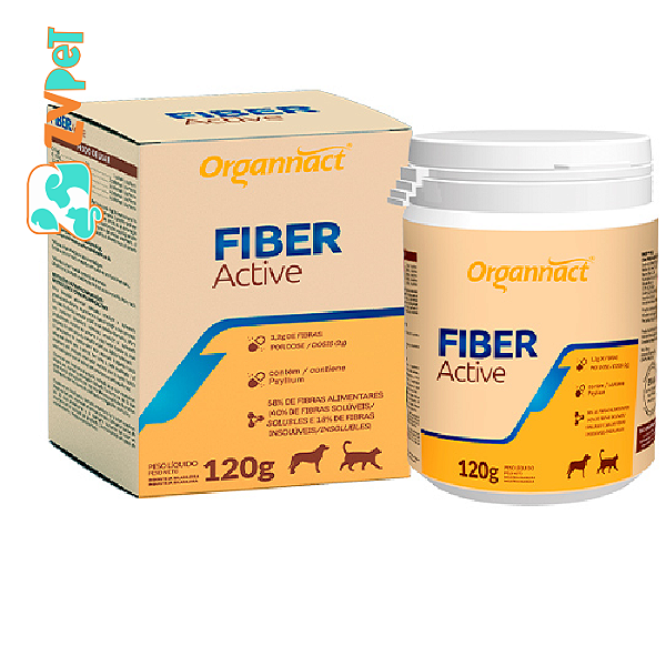 Suplemento Fiber Active Organnact Para Caes E Gatos 120g