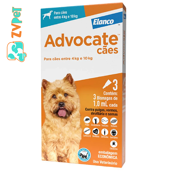 Antipulgas Advocate Elanco Para Caes Entre 4kg E 10kg 1,0 Ml