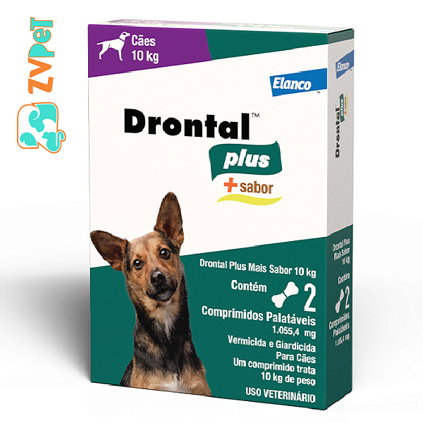 Drontal Plus Para Caes De 10 Kg 2 Comprimidos Sabor Carne
