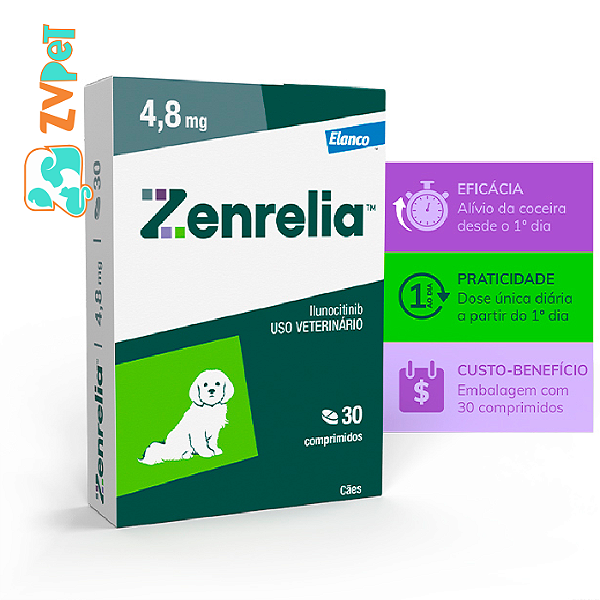 Zenrelia Elanco 4,8 Mg Para Caes 30 Comprimidos