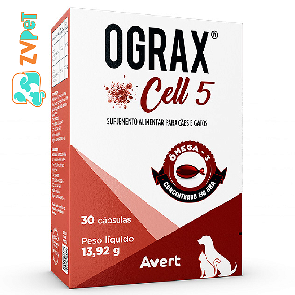 Suplemento Avert Oxcell Para Caes E Gatos 30 Capsulas 500mg