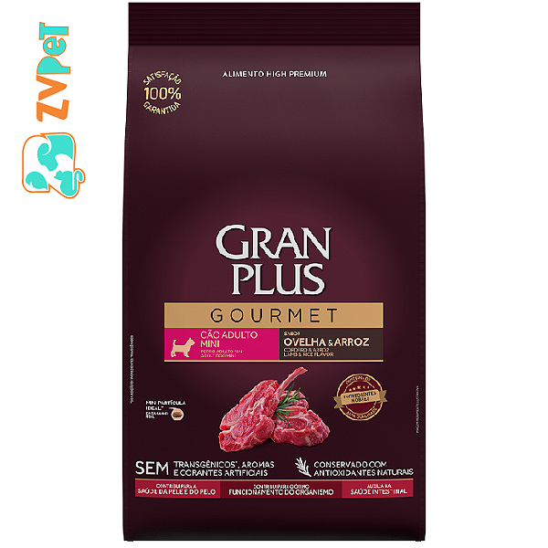 Racao Granplus Gourmet Para Caes Adultos De Porte Mini Sabor Ovelha E Arroz 1kg