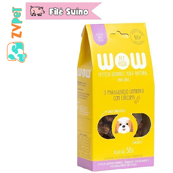 Petisco Gourmet Natural O Maravilhoso Lombinho Com Curcuma Para Caes 50g