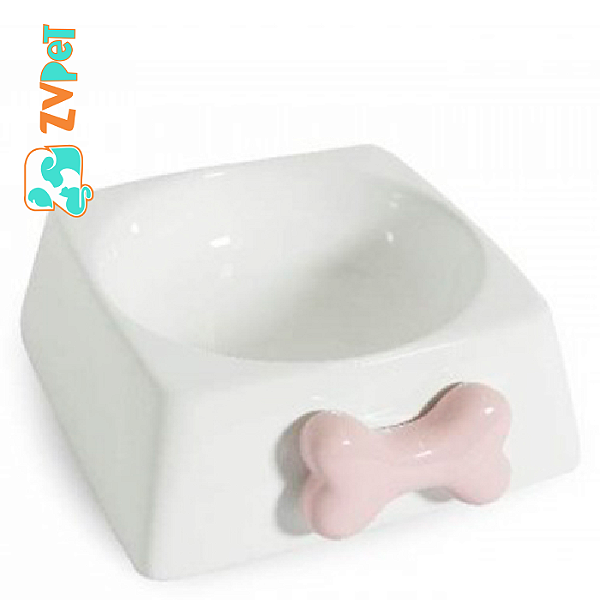 Comedouro Porcelana Cao Rosa 300 Ml-11146