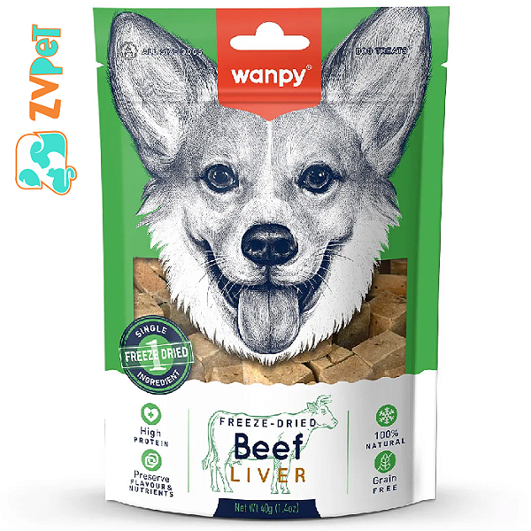 Petisco Freeze Dried FÍgado Bovino 40g Para Caes - Wanpy