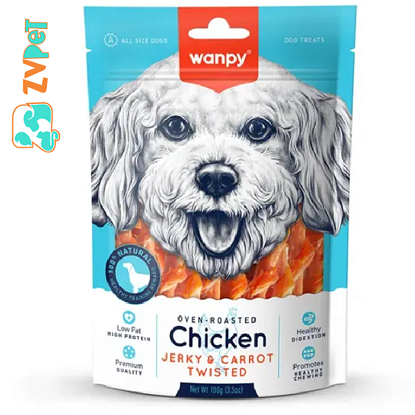 Petisco Twist De Frango No Palito De Cenoura 100g Para Caes- Wanpy