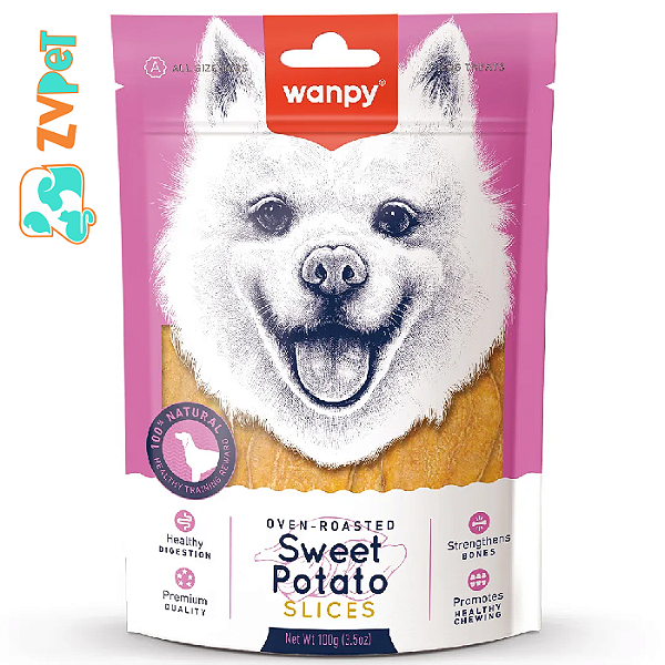 Petisco Fatias De Batata Doce Para Caes 100g  Wanpy