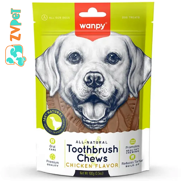 Petisco Escova De Dente Frango Para Caes 100g Wanpy