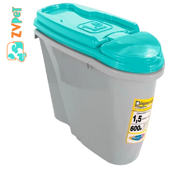 Dispenser Home Porta RaÇÃo Plast Pet 1,5l Azul