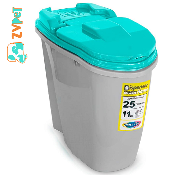 Dispenser Home Porta Racao Plast Pet 25 Lt Azul