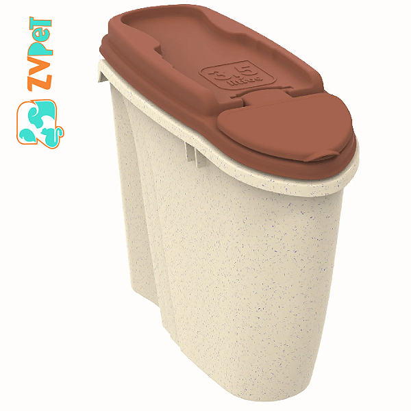 Dispenser Home Porta Racao Plast Pet 3,5 Lt Marmore/terra