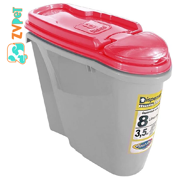 Dispenser Home Porta Racao Plast Pet 8 Lt Vermelho