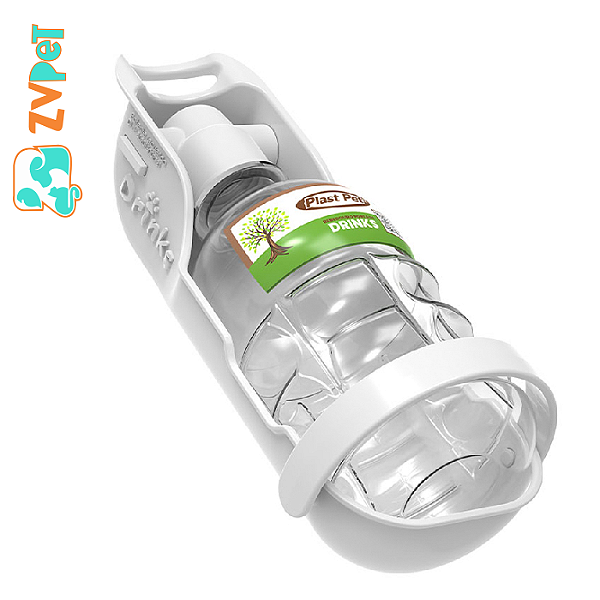 Bebedouro PortÁtil Pet Drinks Cor Cinza Para Caes E Gatos 300 Ml | Plastpet