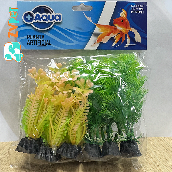 Planta Plastica Mini P323 C/6 (7,5cm) Para Aquario Mais Acqua