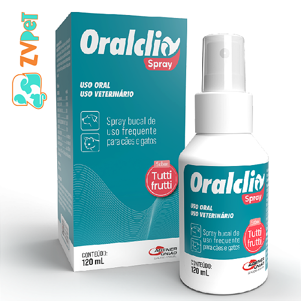 Oralclin Spray Higiene Bucal Para Caes E Gatos 120ml - Agenor Uniao
