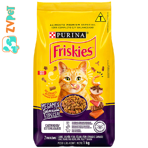 Racao Friskies Megamix Para Gatos Adultos Castrados 1kg