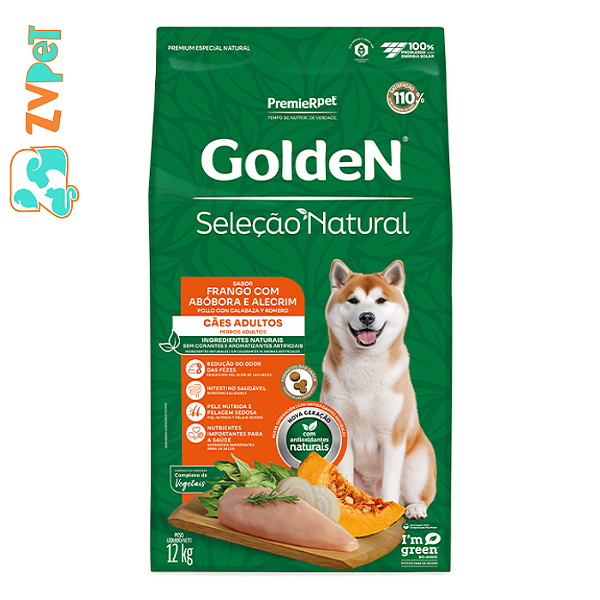 Racao Golden Selecao Natural Para Caes Adultos Sabor Frango Com Abobora E Alecrim 3 Kg