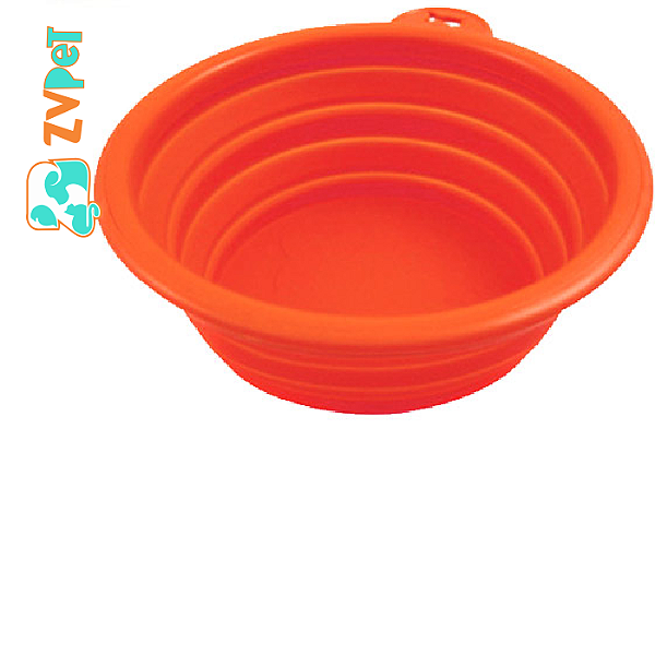 Comededouro E Bebedouro Retratil Silicone P Laranja Wa