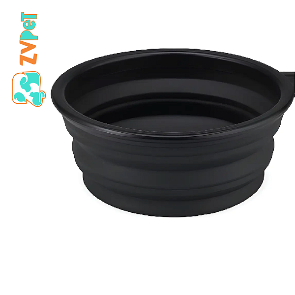 Comededouro E Bebedouro Retratil Silicone P Preto Wa