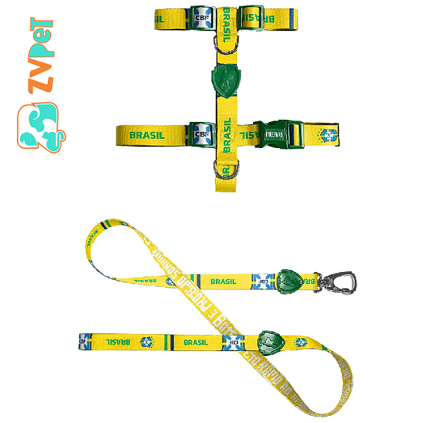 Peitoral Com Guia Cbf Canarinho P Gatos - P - Freedaro