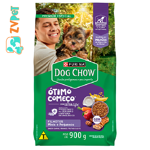 Racao Dog Chow Para Caes Filhotes De Racas Pequenas Sabor Frango E Arroz 900g
