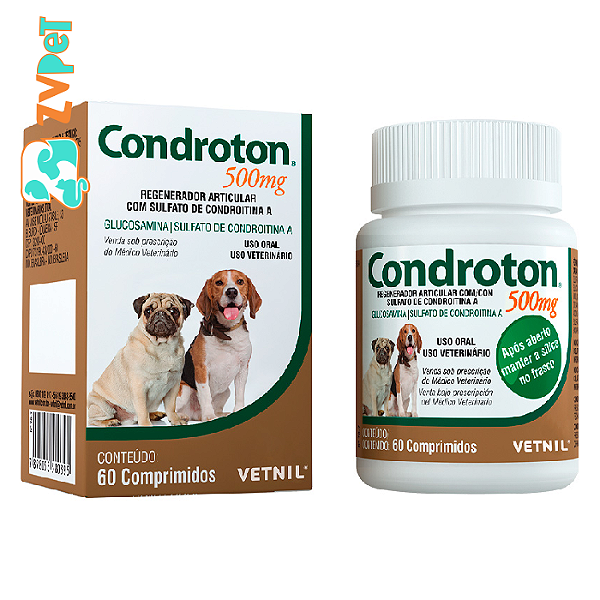 Condroton Vetnil Para Caes 500mg 60comp