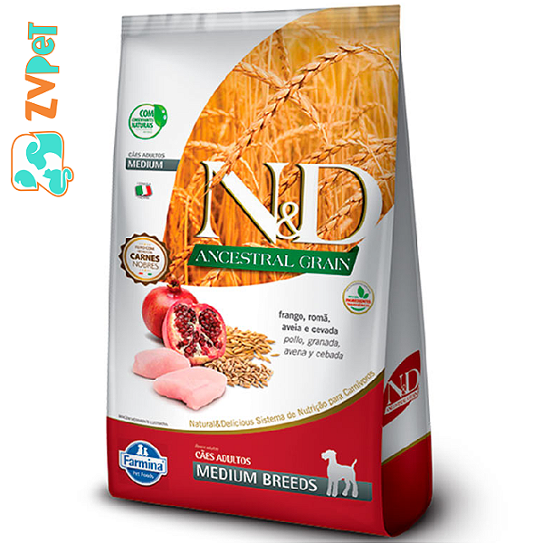 Racao Farmina Ned Ancestral Grain Para Caes Adultos De Racas Mini Sabor Frango E Roma 2,5kg