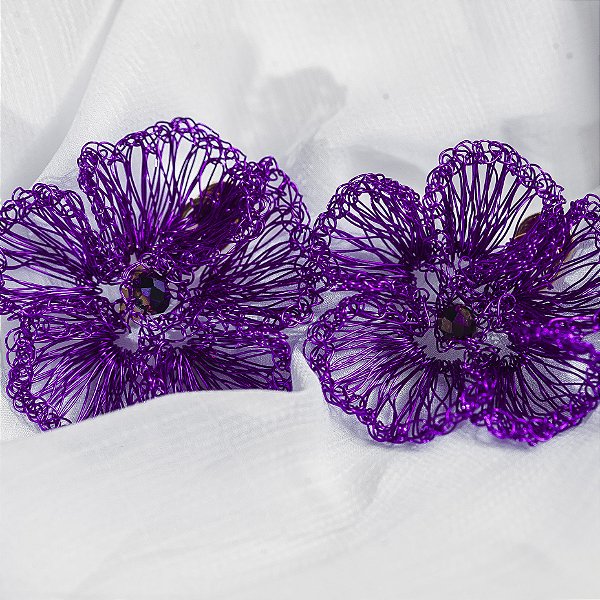 Brinco Plumeria - magenta