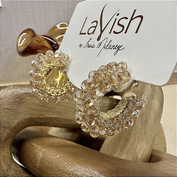 Brinco argola âmbar gold