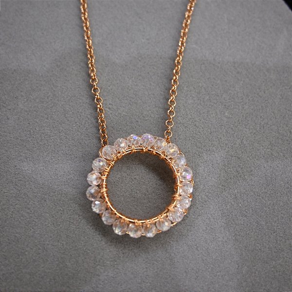 Colar Rosê Cristal