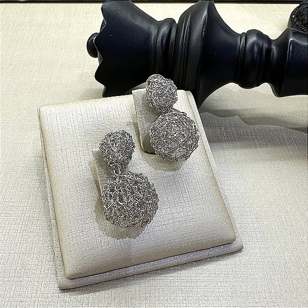 Brinco Duo Esfera Paladio