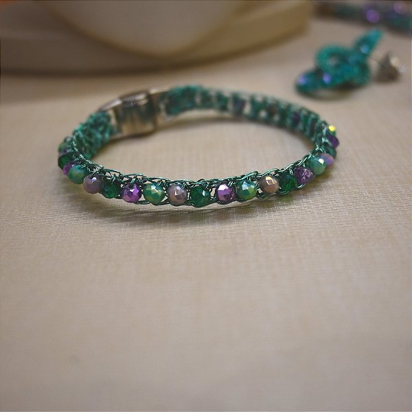 Bracelete Fio Verde Cristal