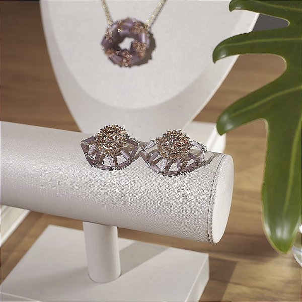 Brinco Leque Lavanda