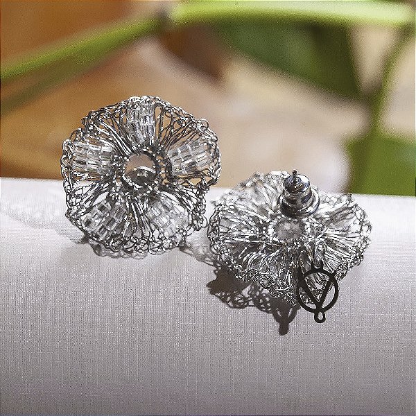 Brinco Mini Flor de Jabô - Paladio