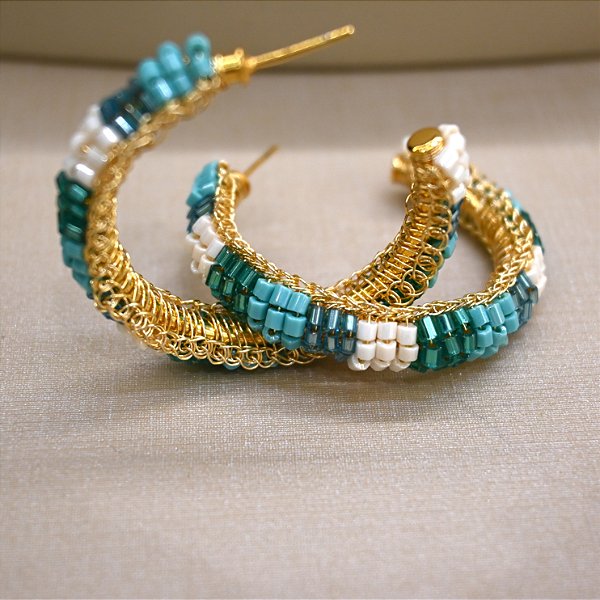 Brinco Argola Grande Turquesa