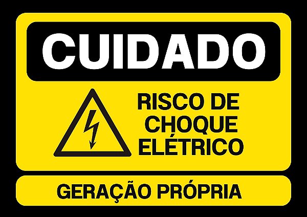 Placa Aviso Risco de Choque